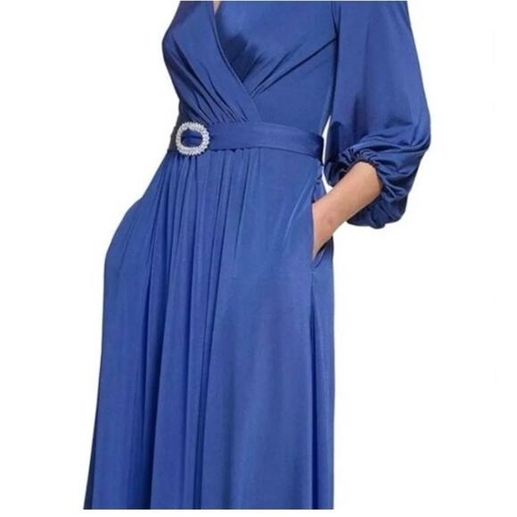 New Eliza J Cobalt Blue Elegant Long Sleeve Dress 16W - Picture 4 of 5